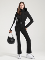 Women's Faux-Fur Slim Ski Suits - Gsou Snow
